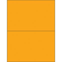 8 1/2 x 5 1/2" Fluorescent Orange Rectangle Laser Labels