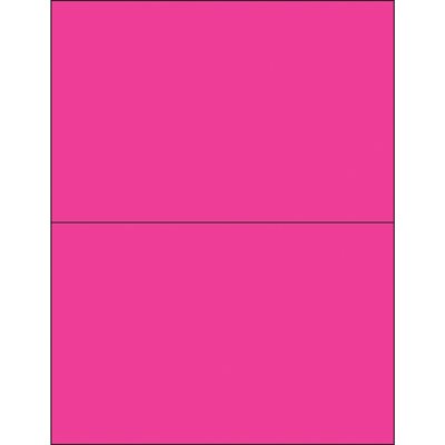 8 1/2 x 5 1/2" Fluorescent Pink Rectangle Laser Labels