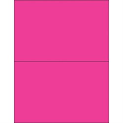 8 1/2 x 5 1/2" Fluorescent Pink Rectangle Laser Labels