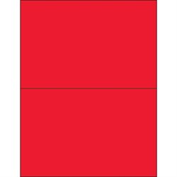 8 1/2 x 5 1/2" Fluorescent Red Rectangle Laser Labels