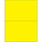 8 1/2 x 5 1/2" Fluorescent Yellow Rectangle Laser Labels