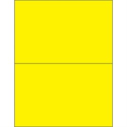 8 1/2 x 5 1/2" Fluorescent Yellow Rectangle Laser Labels