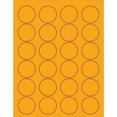 1 5/8" Fluorescent Orange Circle Laser Labels