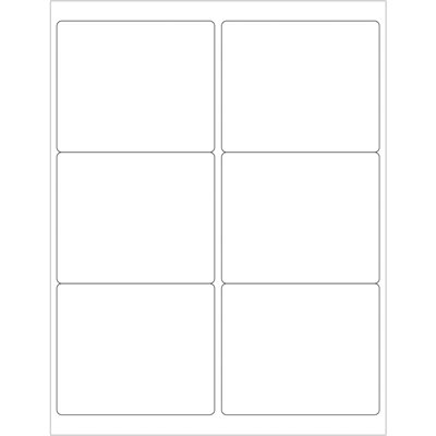 4 x 3 1/3" Glossy White Rectangle Laser Labels