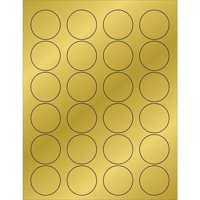 1 5/8" Gold Foil Circle Laser Labels