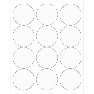 2 1/2" Clear Circle Laser Labels