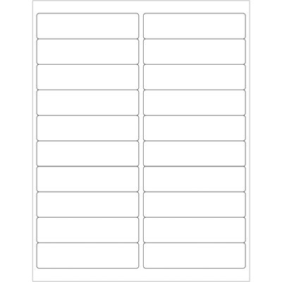 4 x 1" White Removable Rectangle Laser Labels