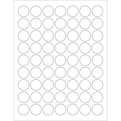 1" White Removable Circle Laser Labels