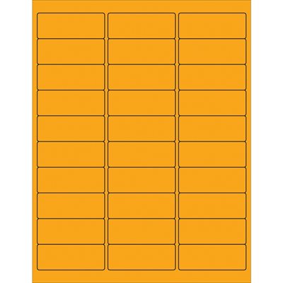 2 5/8 x 1" Fluorescent Orange Removable Rectangle Laser Labels