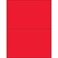 8 1/2 x 5 1/2" Fluorescent Red Removable Rectangle Laser Labels