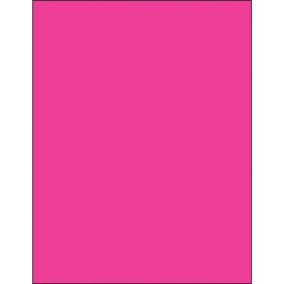 8 1/2 x 11" Fluorescent Pink Removable Rectangle Laser Labels
