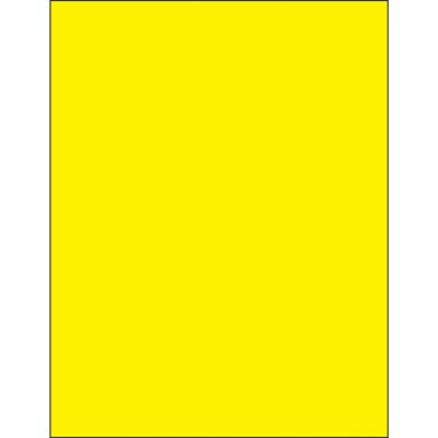 8 1/2 x 11" Fluorescent Yellow Removable Rectangle Laser Labels