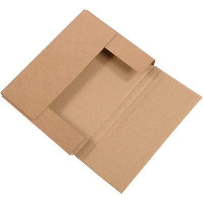 11 1/8 x 8 5/8 x 4" Kraft Easy-Fold Mailers