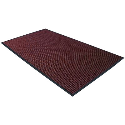 2 x 3' Red/Black Deluxe Rubber Backed Carpet Mat