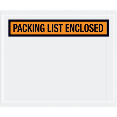 4 1/2 x 5 1/2" Orange "Packing List Enclosed" Envelopes