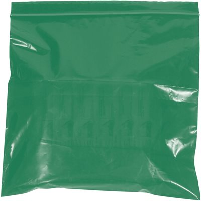 4 x 6" - 2 Mil Green Reclosable Poly Bags