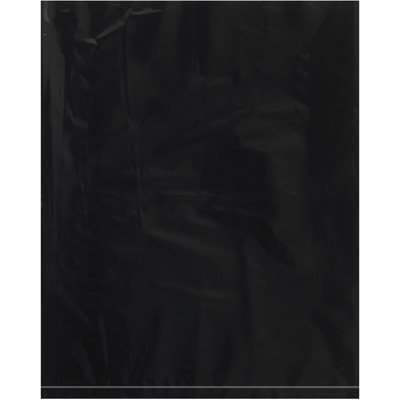 12 x 15" - 2 Mil Black Flat Poly Bags