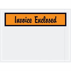 4 1/2 x 6" Orange "Invoice Enclosed" Envelopes