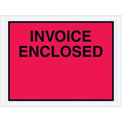 4 1/2 x 6" Red "Invoice Enclosed" Envelopes