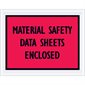 7 x 5 1/2" Red "Material Safety Data Sheets Enclosed" Envelopes