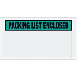 5 1/2 x 10" Green "Packing List Enclosed" Envelopes