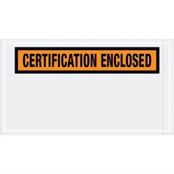 5 1/2 x 10" Orange "Certification Enclosed" Envelopes