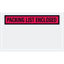 4 1/2 x 7 1/2" Red "Packing List Enclosed" Envelopes