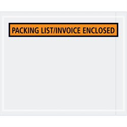 4 1/2 x 5 1/2" Orange "Packing List/Invoice Enclosed" Envelopes