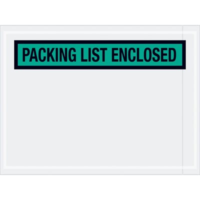 4 1/2 x 6" Green "Packing List Enclosed" Envelopes