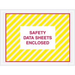 4 1/2 x 6" "Safety Data Sheets Enclosed" SDS Envelopes