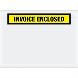 7 1/2 x 5 1/2" Yellow "Invoice Enclosed" Envelopes