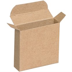 3 1/4 x 1 3/16 x 3 1/4" Kraft Reverse Tuck Folding Cartons