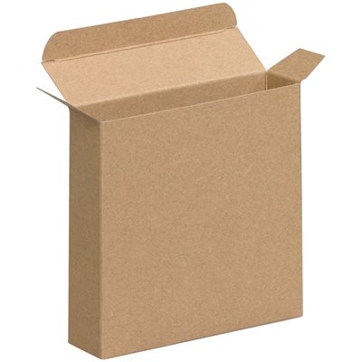 4 1/4 x 1 1/4 x 4 1/4" Kraft Reverse Tuck Folding Cartons