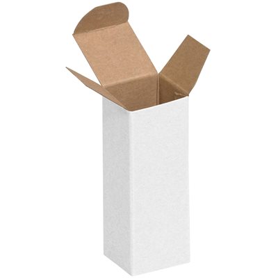 1 1/2 x 1 1/2 x 4" White Reverse Tuck Folding Cartons