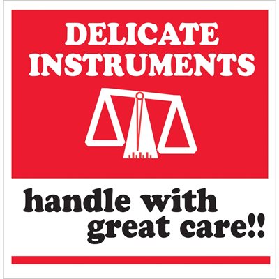 4 x 4" - "Delicate Instruments - HWC" Labels