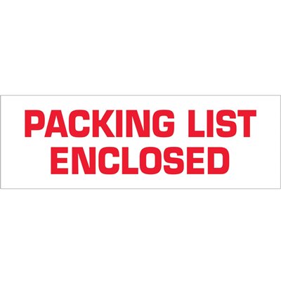 2" x 110 yds. - "Packing List Enclosed" (18 Pack) Pre-Printed Carton Sealing Tape