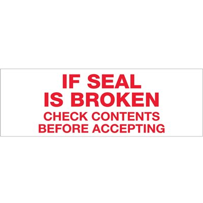2" x 110 yds. - "If Seal Is Broken..." Tape Logic® Pre-Printed Carton Sealing Tape
