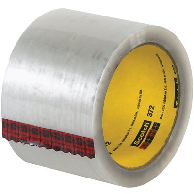 3" x 55 yds. Clear 3M 372 Carton Sealing Tape