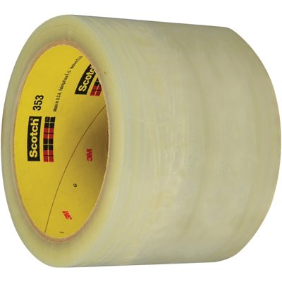 3" x 55 yds. Clear 3M 353 Carton Sealing Tape