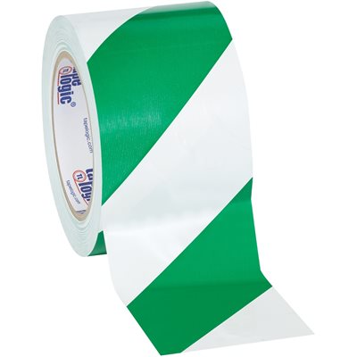 3" x 36 yds. Green/White (3 Pack) Tape Logic® Striped Vinyl Safety Tape