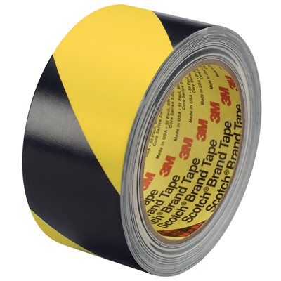 2" x 36 yds. Black/Yellow 3M 5702 Striped Vinyl Tape