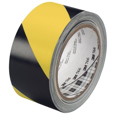 2" x 36 yds. Black/Yellow (2 Pack) 3M 766 Striped Vinyl Tape