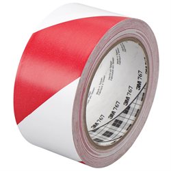 2" x 36 yds. Red/White (2 Pack) 3M 767 Striped Vinyl Tape