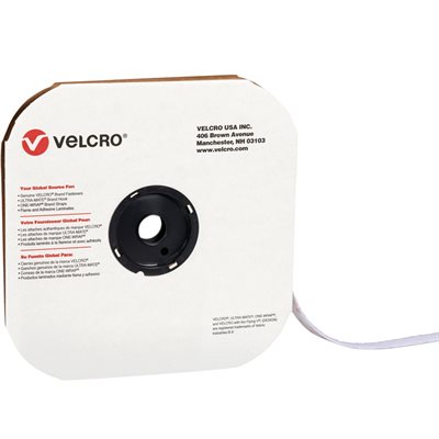 3/4" x 75' - Hook - White VELCRO® Brand Tape - Individual Strips