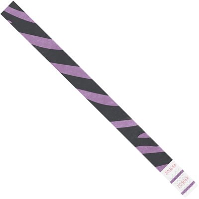 3/4 x 10" Purple Zebra Stripe Tyvek® Wristbands